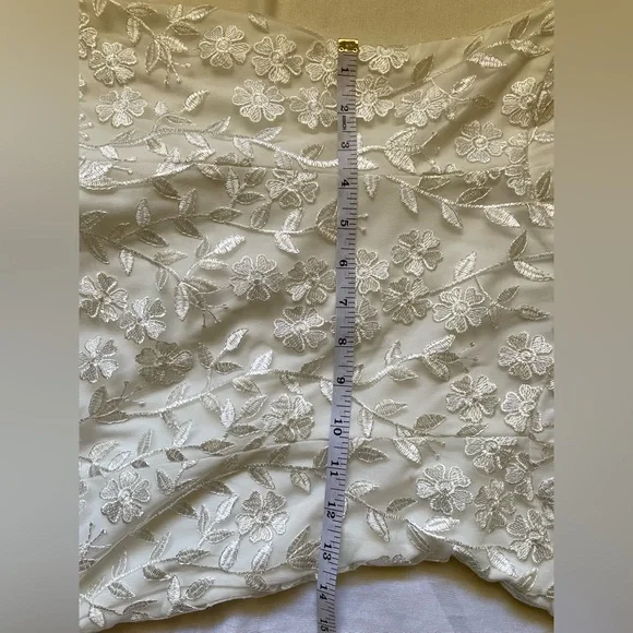 Lulu’s Ivory Floral Embroidered Ruffled Mini Cocktail Dress - Picture 12 of 13